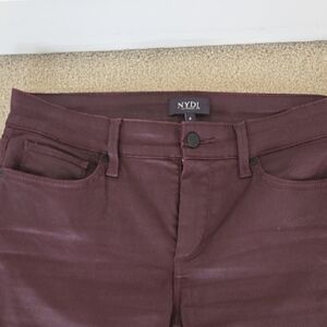 NYDJ High Rise Jeans in Deep Burgundy